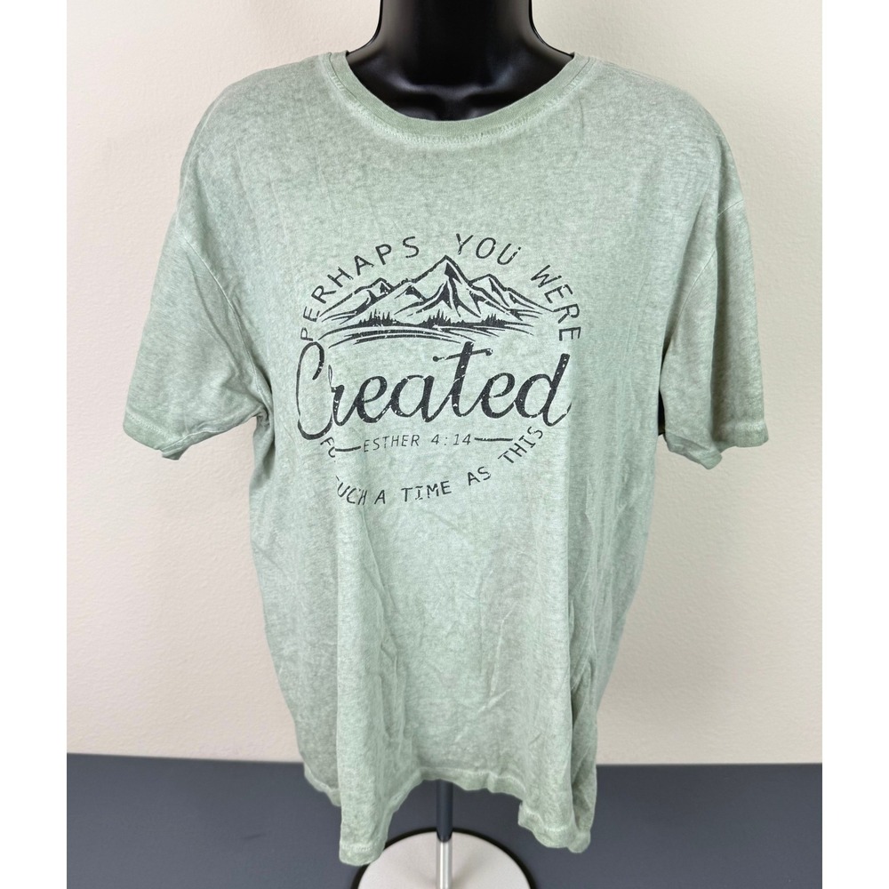 Cotton Heritage Women's Created Graphic Crew Neck Short Sleeve T-Shirt Green L